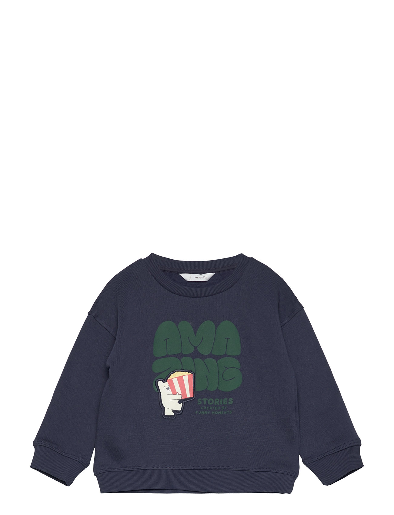 MANGO Printed Embossed Sweatshirt Navy - 98 - Kinder