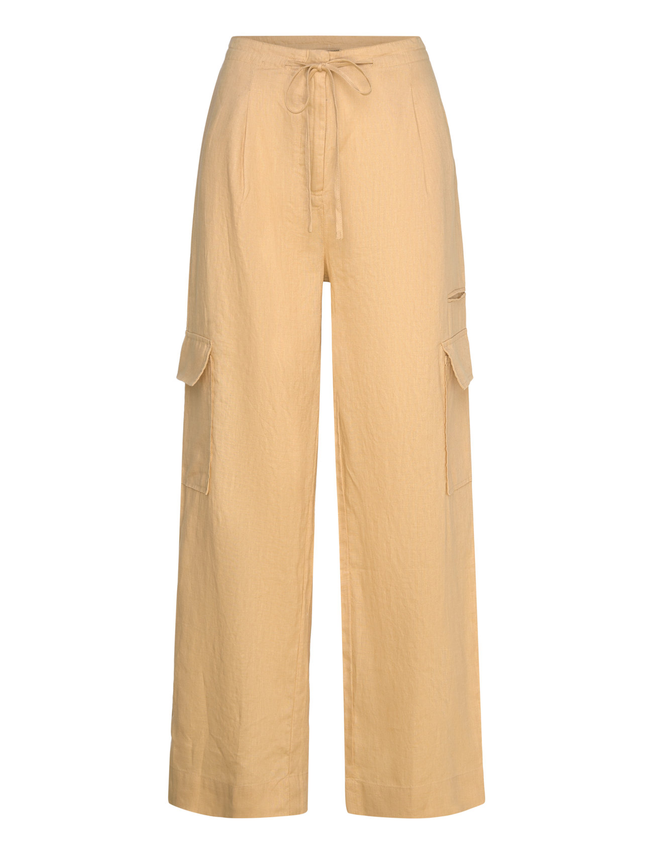 MANGO Linen Cargo Hosen Beige - 38 - Damen
