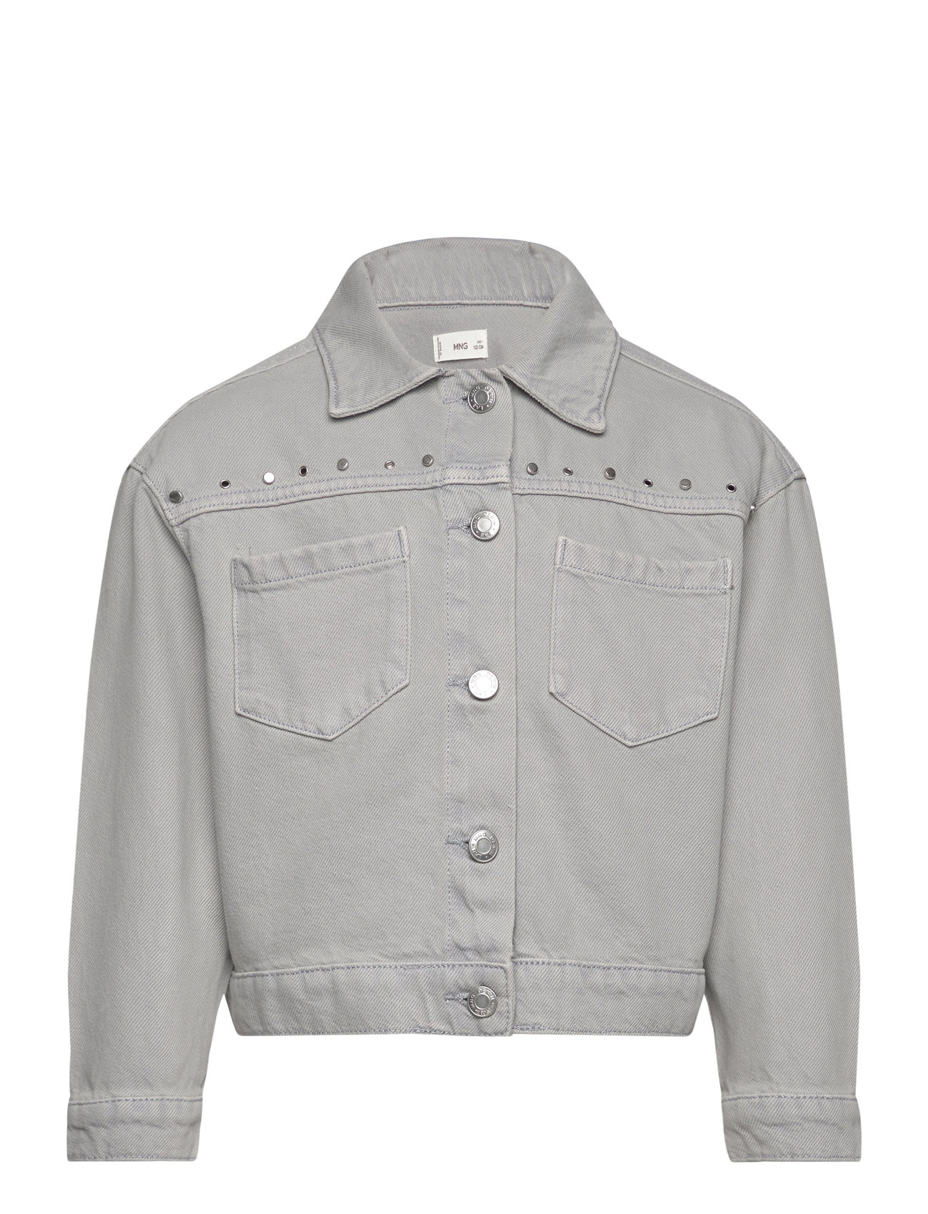 Studded Denim Jacket Outerwear Jackets & Coats Denim & Corduroy Grey Mango