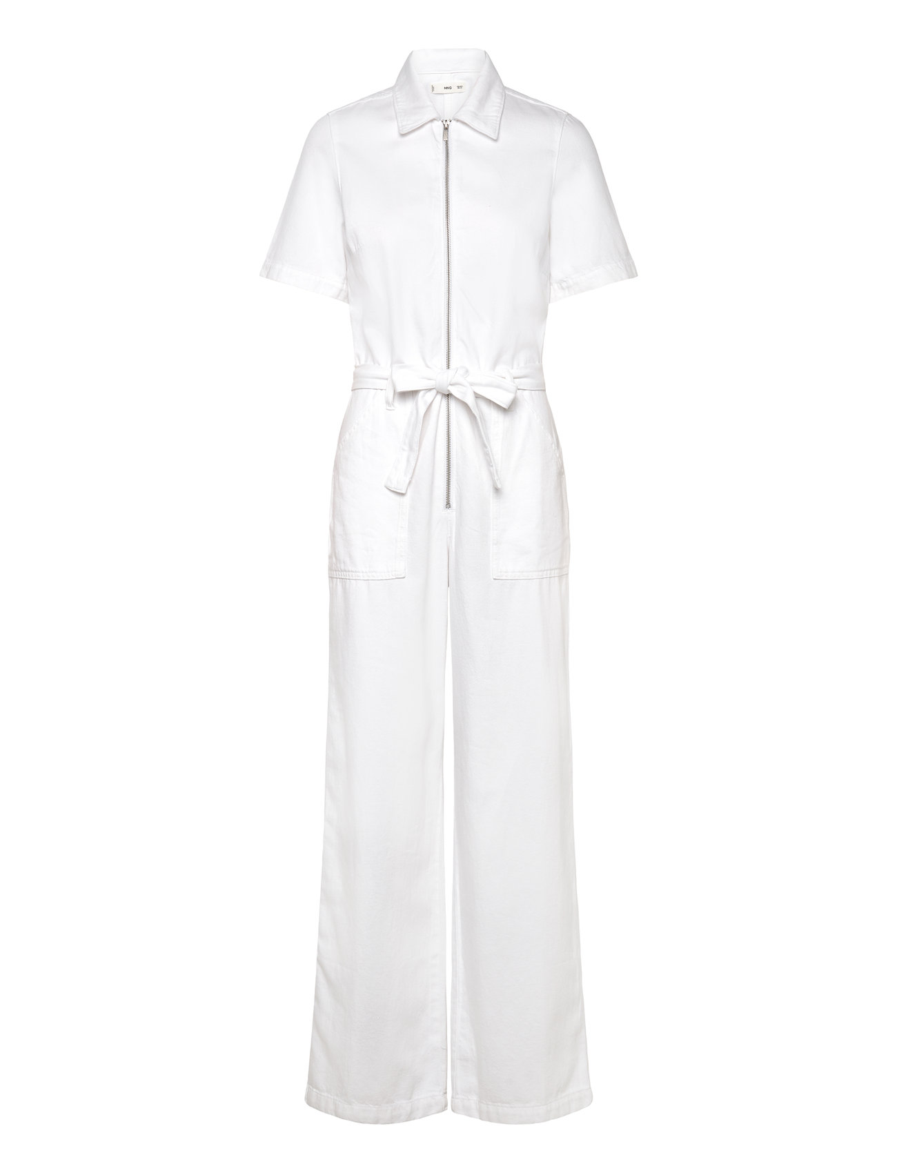 Mango Denim Jumpsuit Belt Vit