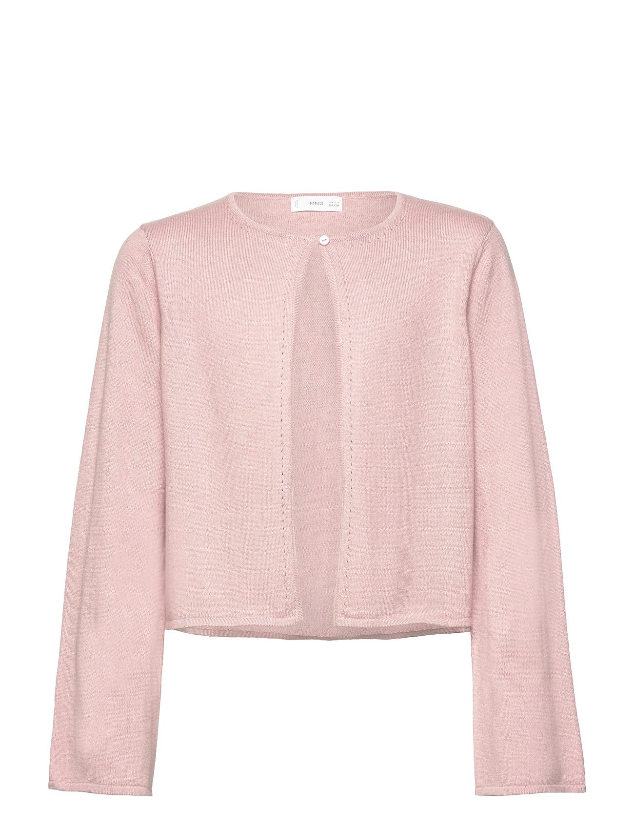 Mango Fine-Knit Cotton Cardigan Rosa