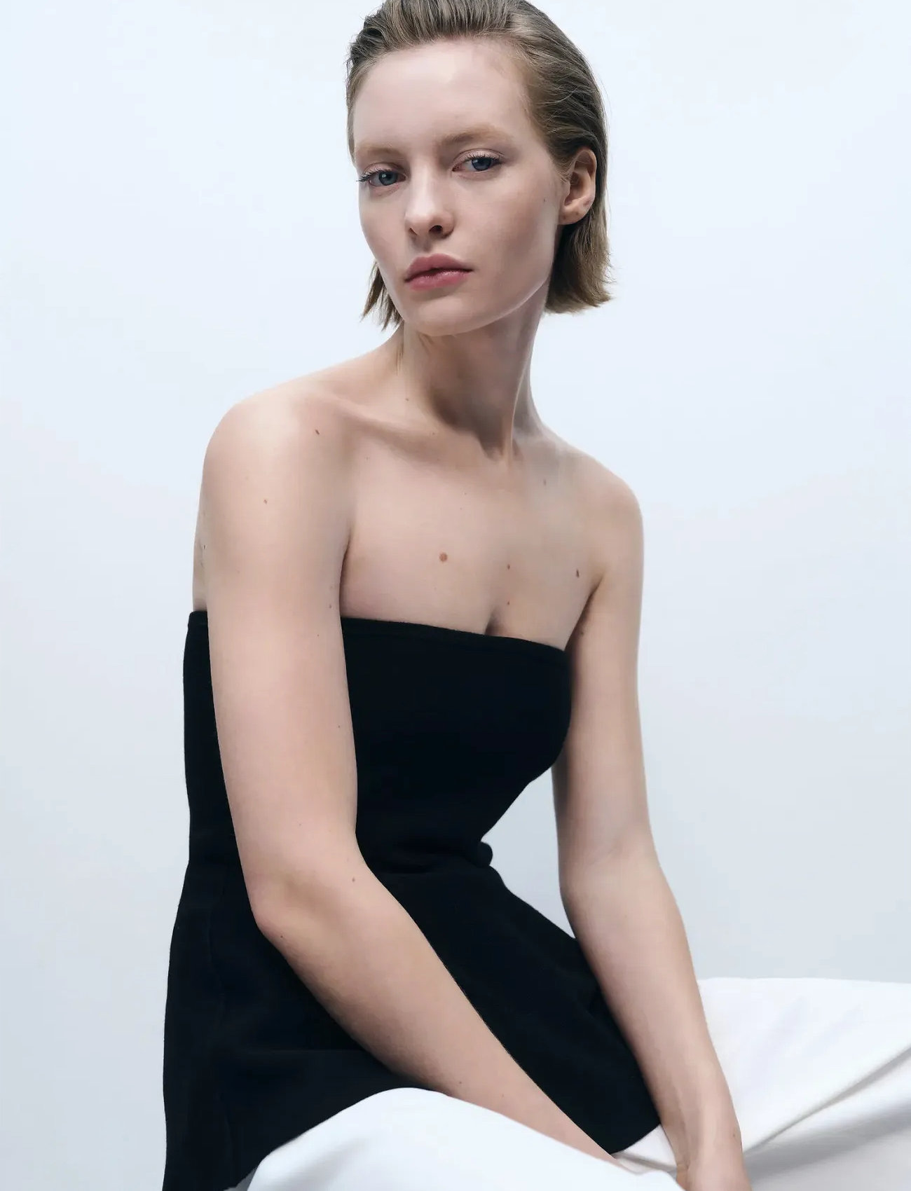 Mango Fine-Knit Peplum Top, S, Black, Nederdele > Korte Nederdele, Dame