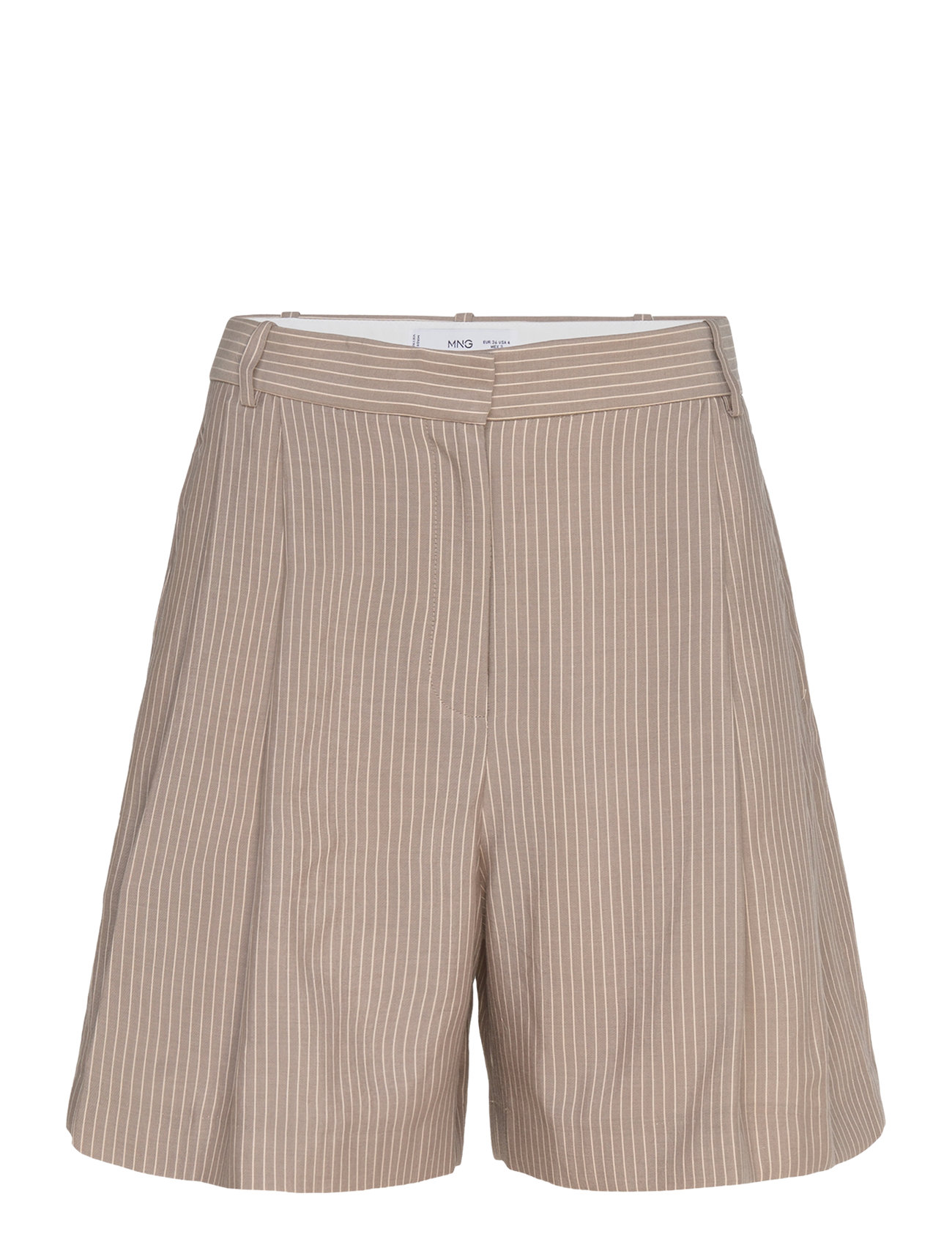 MANGO Gestreift Anzug Bermuda Shorts Beige - 34 - Damen