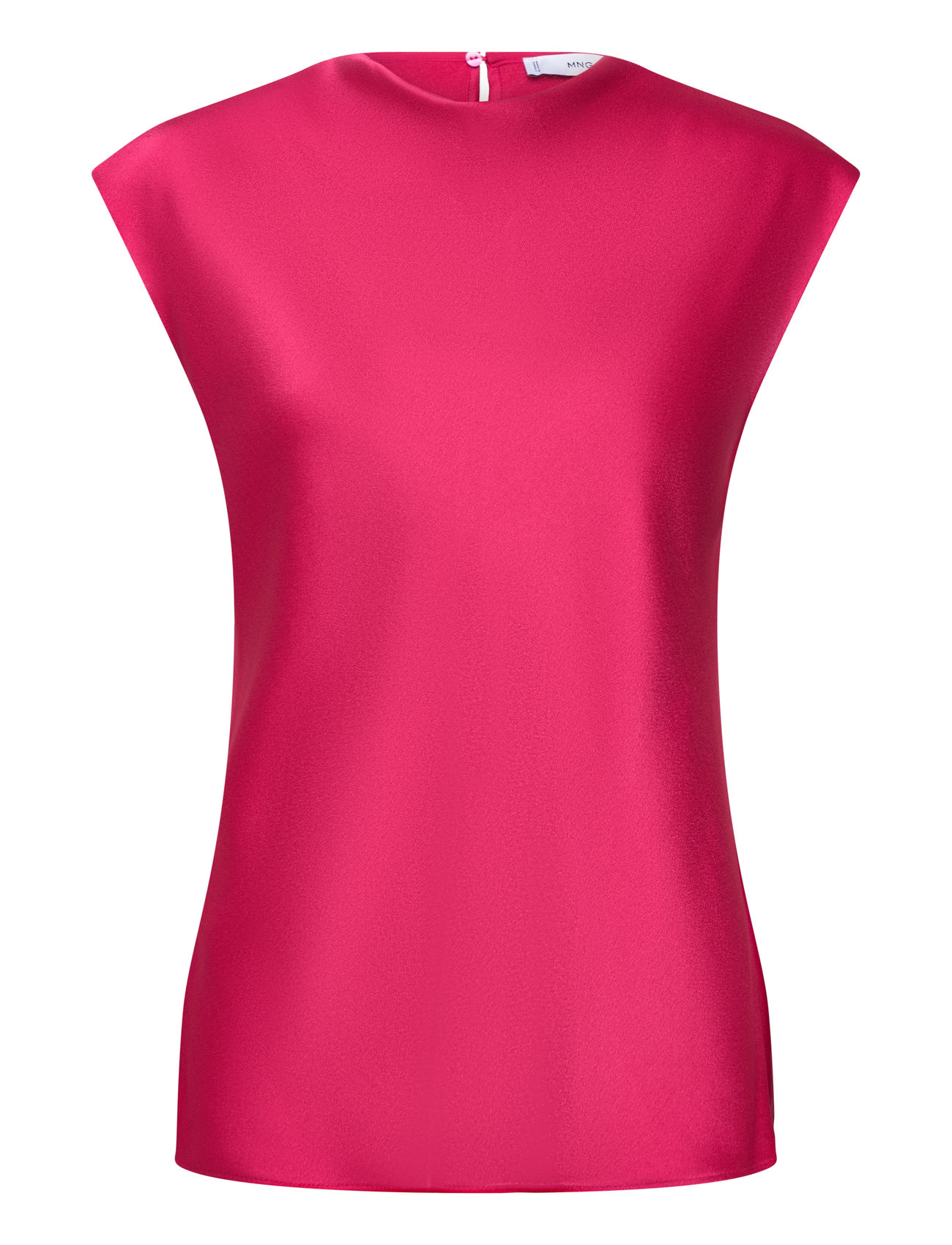 MANGO Satin Bluse With Draped Neck Pink - XS - Damen