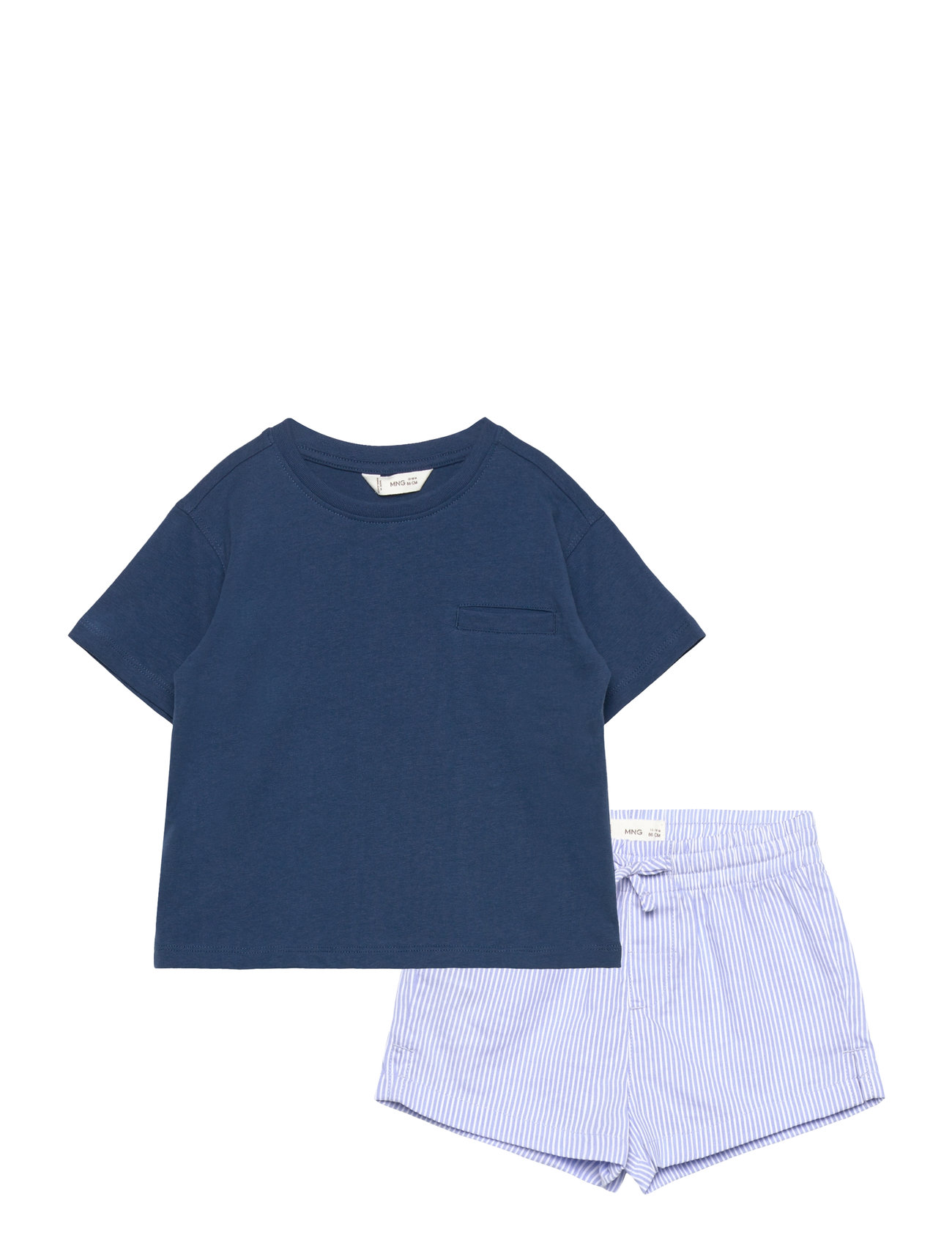 MANGO Gestreift Kurz Pyjamas Navy - 104 - Kinder