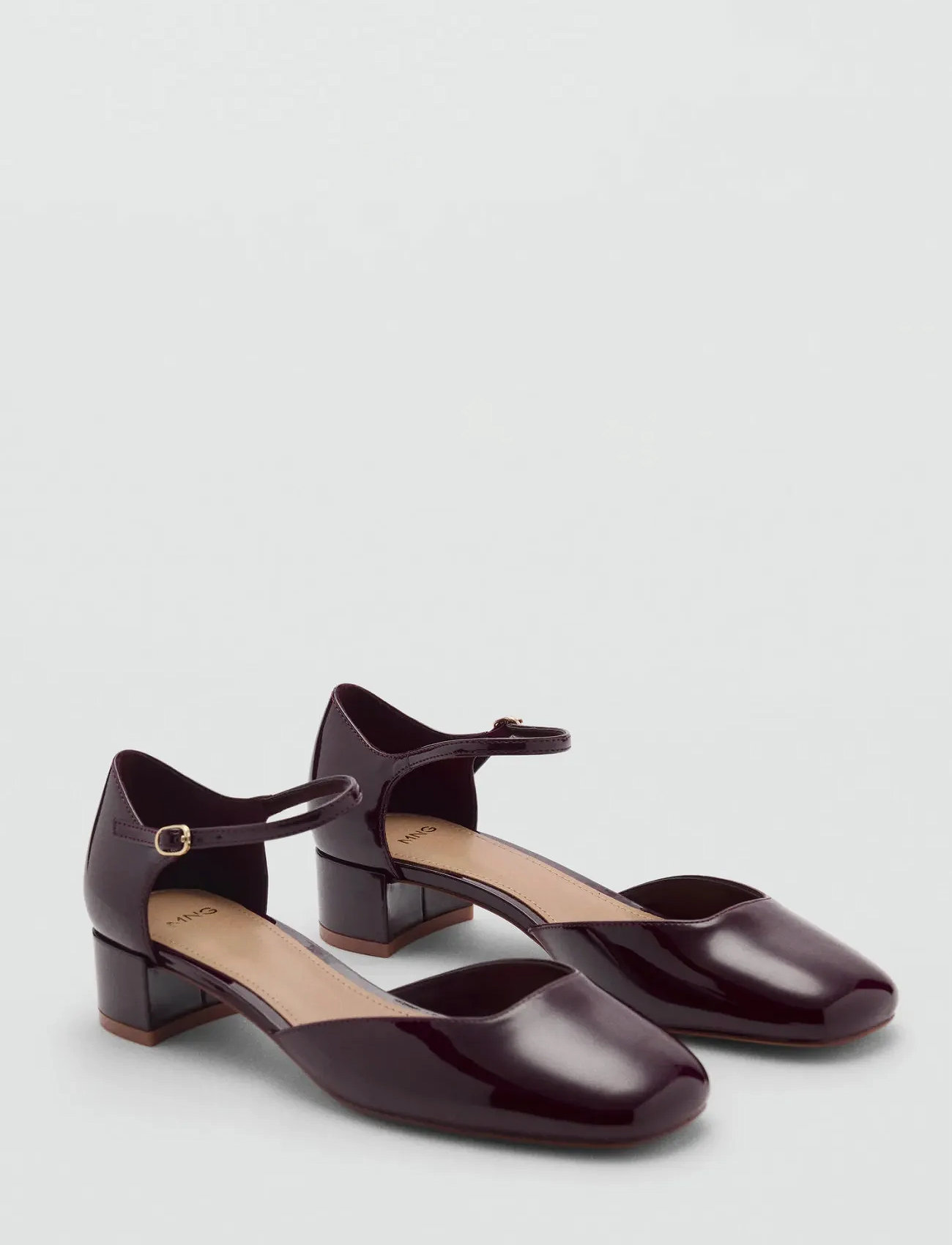 Mango Patent Heeled Sko, 37, Burgundy, Sko > Mary Jane-Sko, Dame