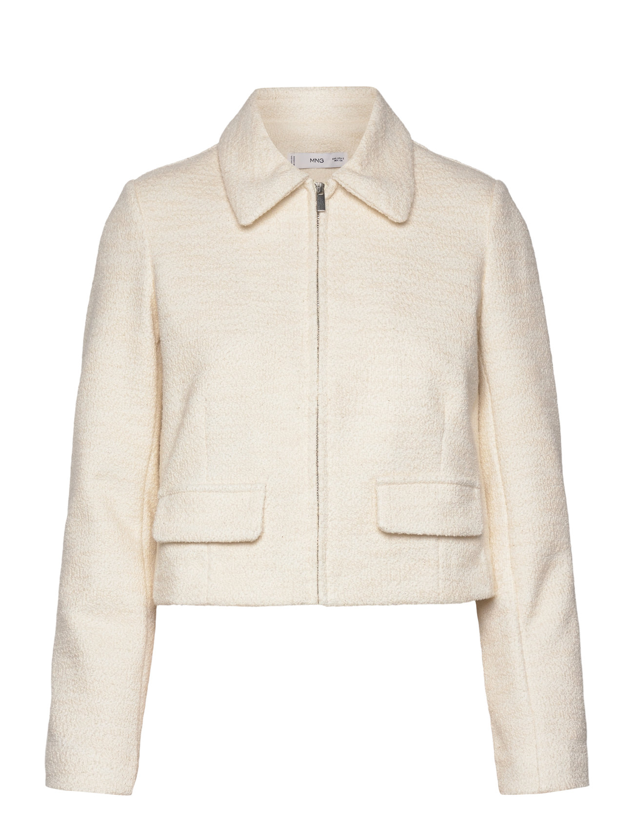 Cotton-Blend Jacket With Lapel Outerwear Jackets Light-summer Jacket Cream Mango