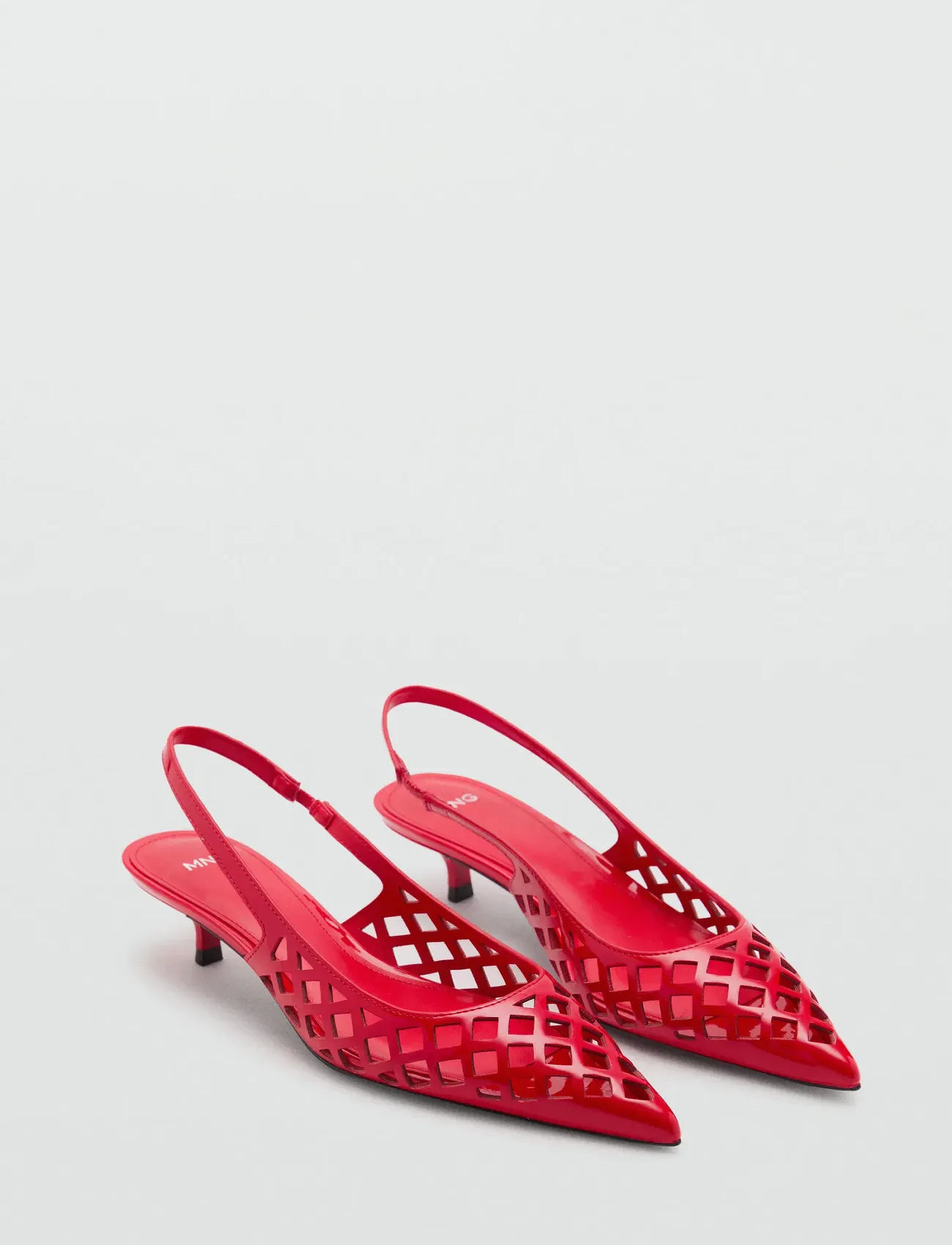 Mango Die-Cut Kitten Sko, 36, Red, Sling Backs > Heeled Slingbacks, Dame