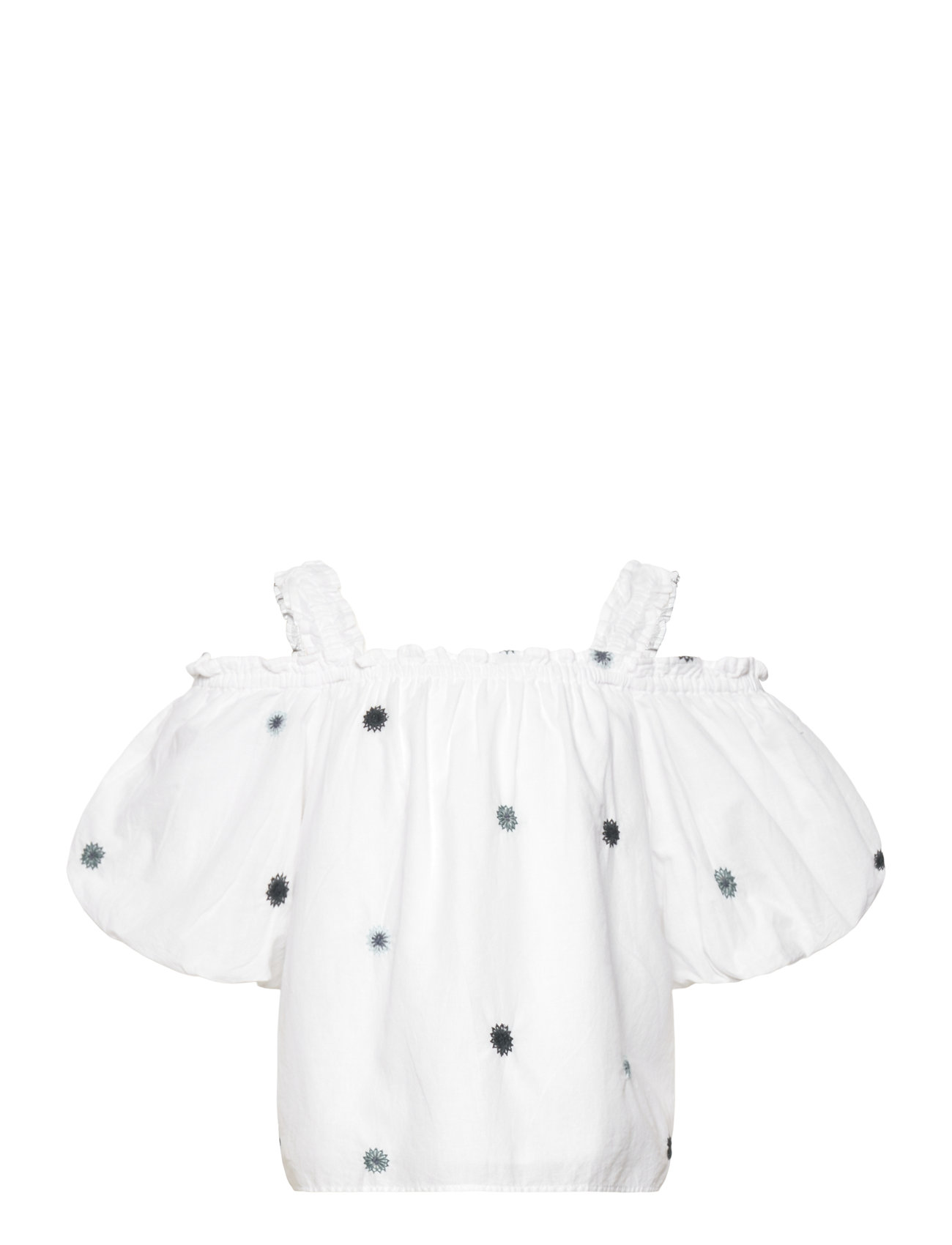 Mango Cotton Blouse With Embroidered Details, 116, White, Overdele > Bluser & Tunikaer, Børn