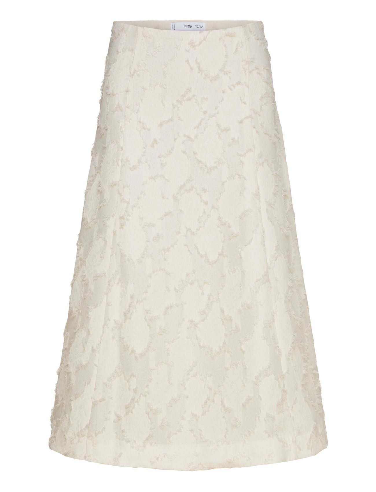Textured Flared Skirt Skirts Knee-length & Midi Skirts White Mango
