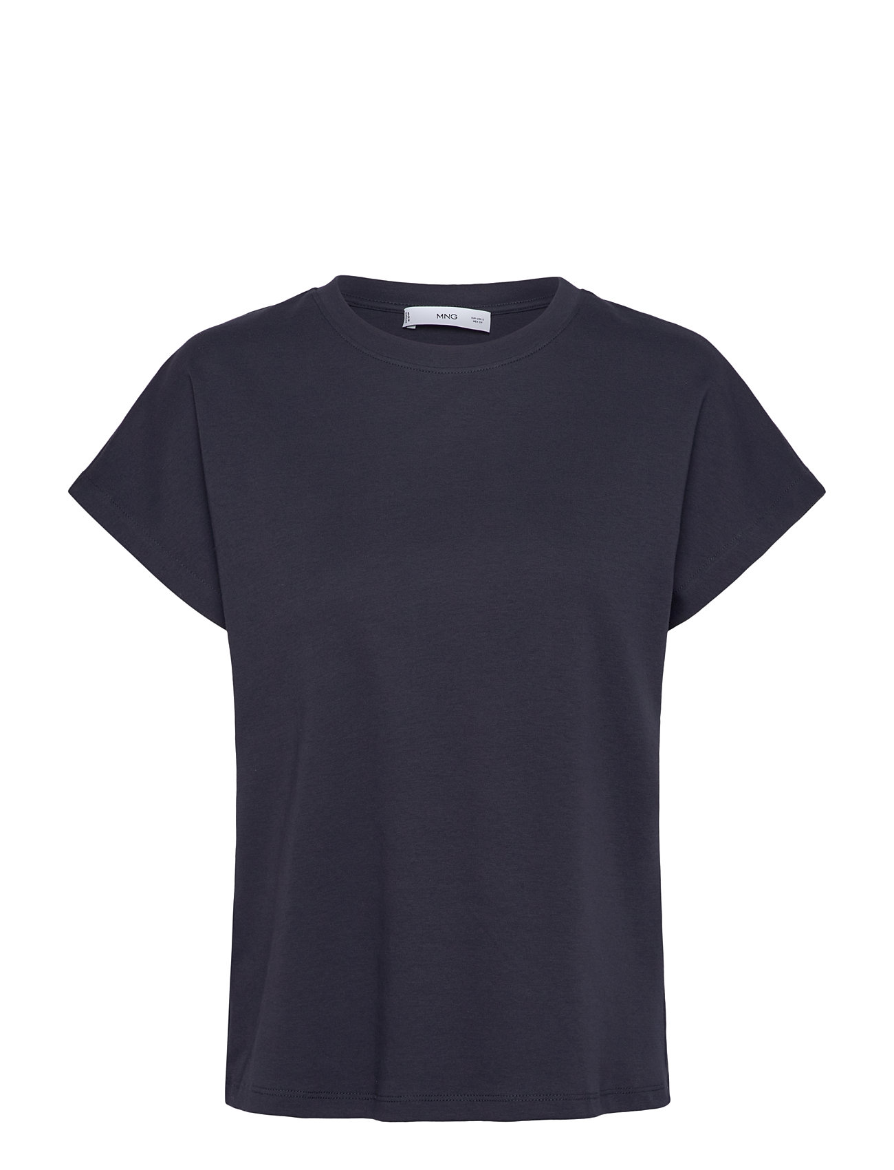 MANGO Rounded Neck Baumwolle T-Shirt Navy - XS - Damen