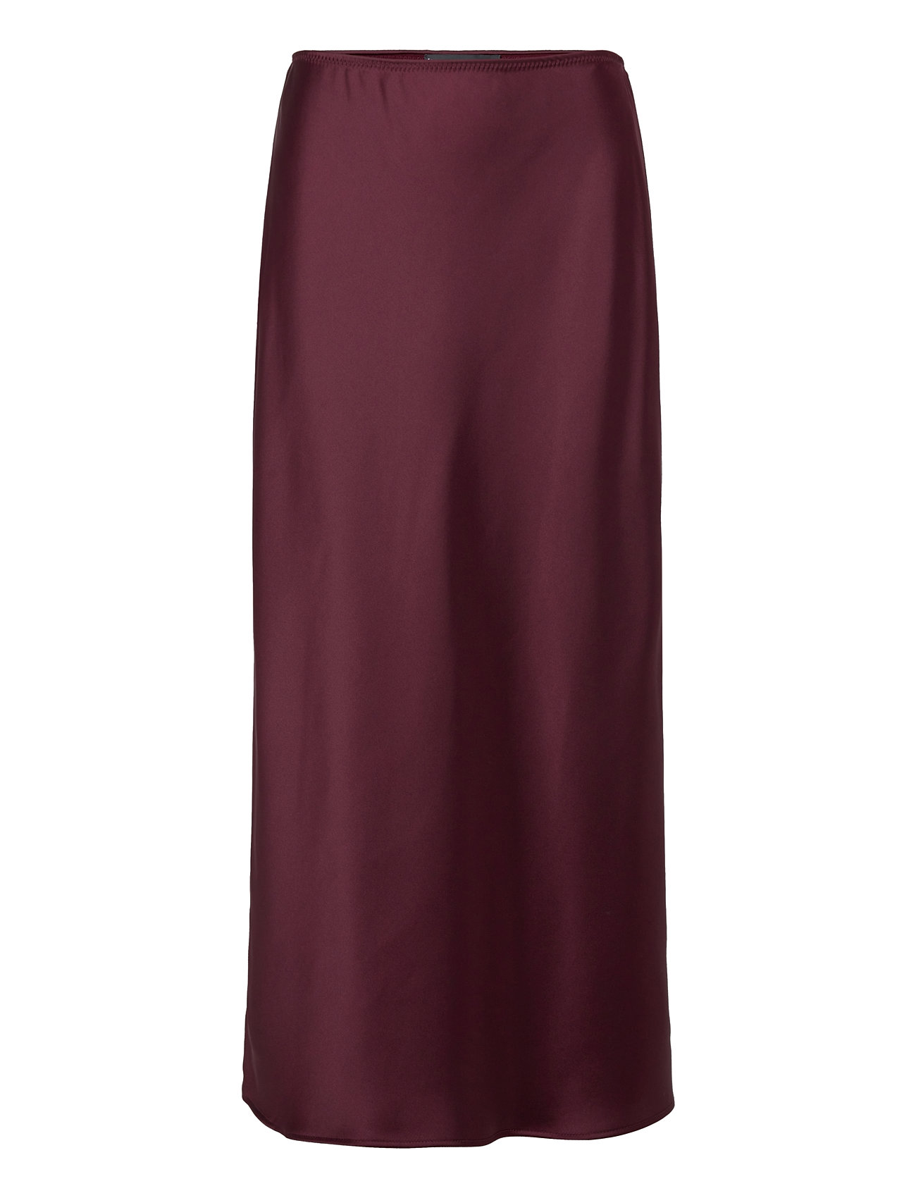 Mango Midi Satin Skirt Burgundy