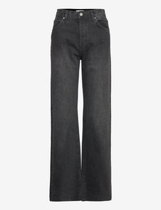 NORA - brede jeans - black denim