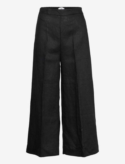 LOTE - bukser med brede ben - black