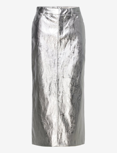 Metallic midi skirt