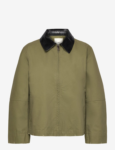 Cotton jacket with contrasting collar
