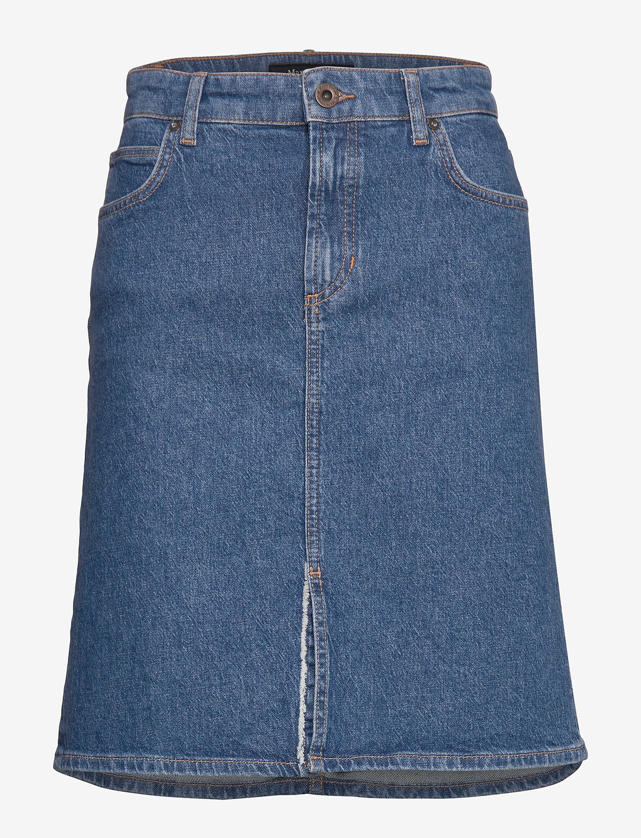mid blue denim skirt