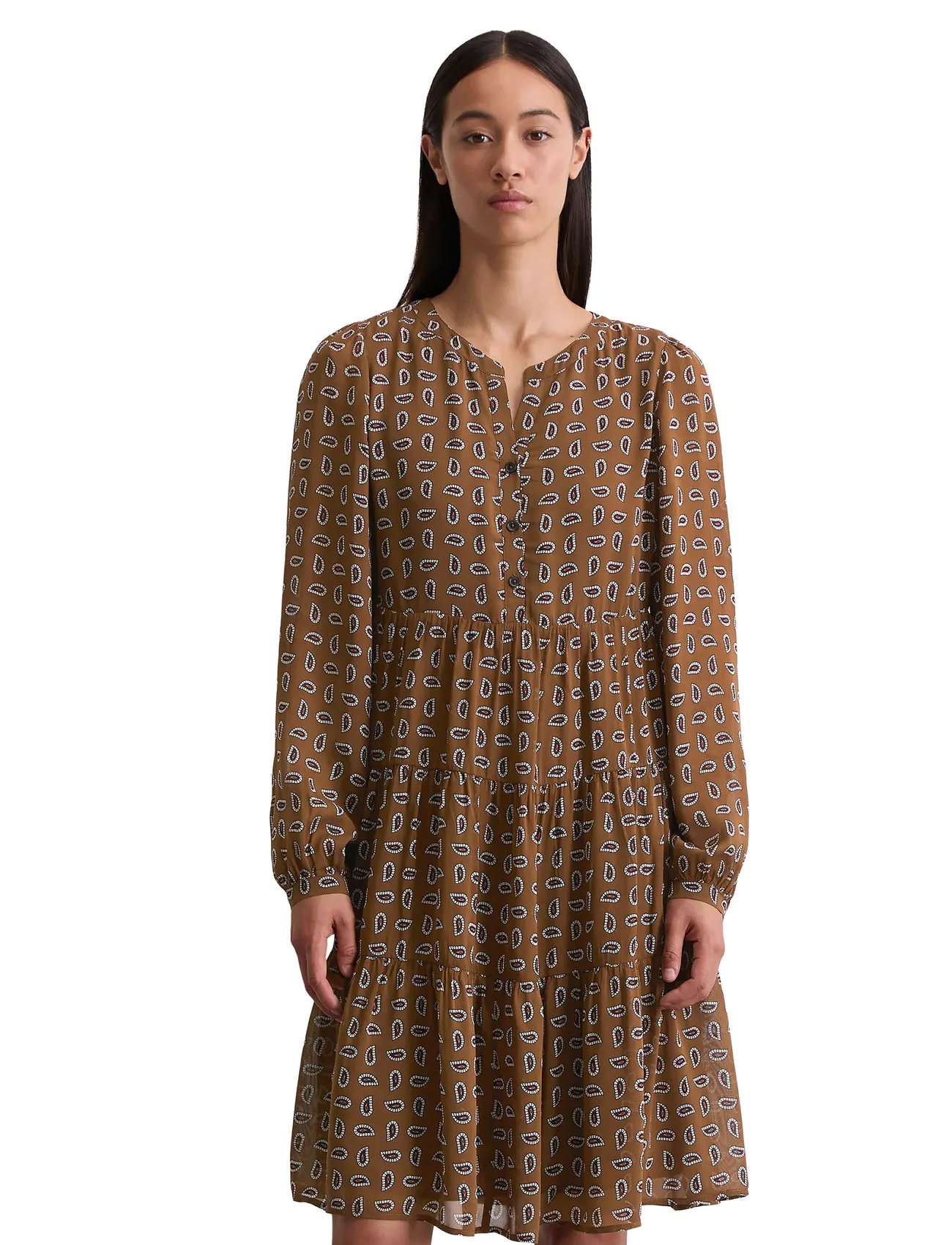 Marc O'Polo Woven Dresses, 38, Brown, Kjoler > Kort Kjole, Dame