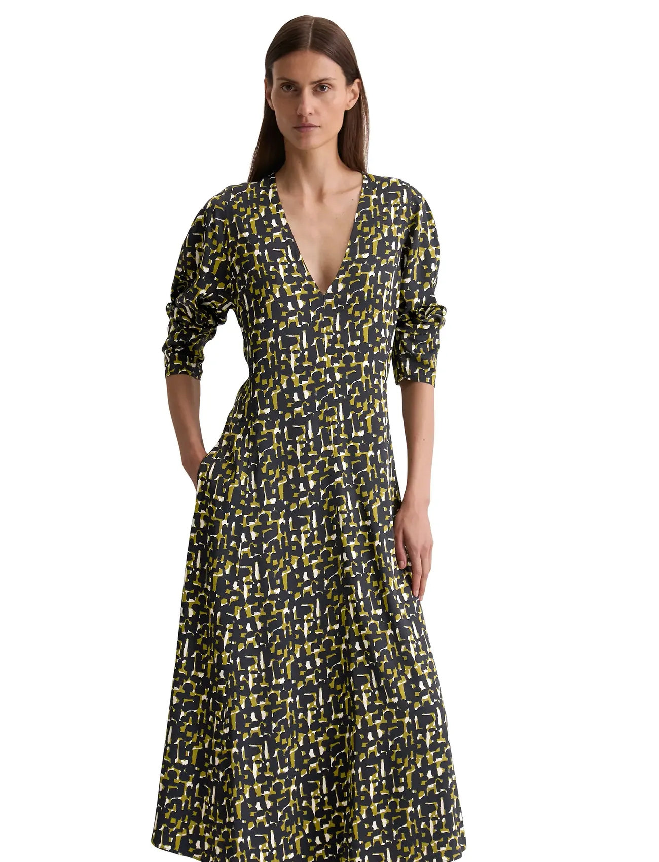 Marc O'Polo Woven Dresses, 40, Green, Kjoler > Knælange Og Midi, Dame