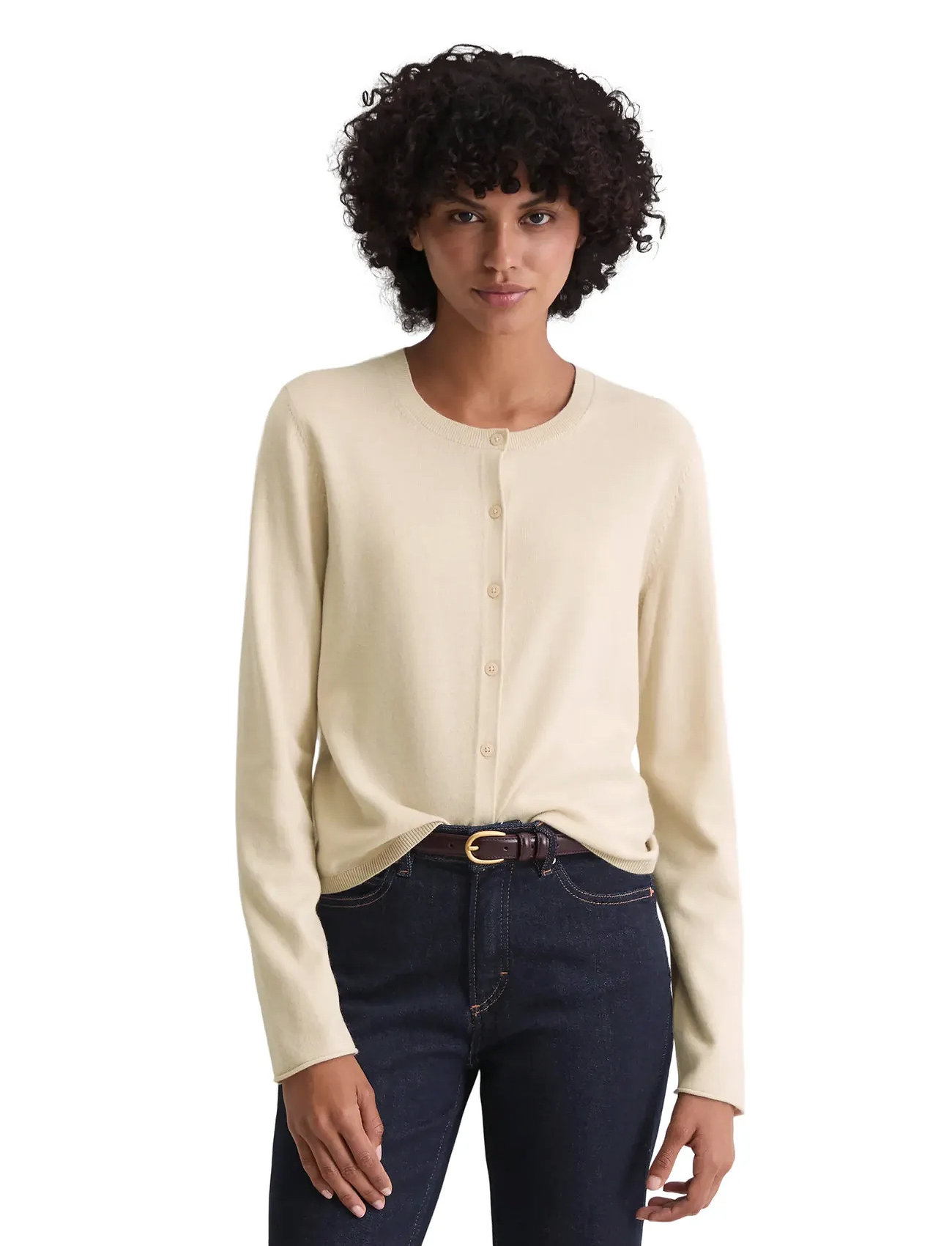 Marc O'Polo Cardigans Long Sleeve, XXL, Cream, Strik > Cardigans, Dame
