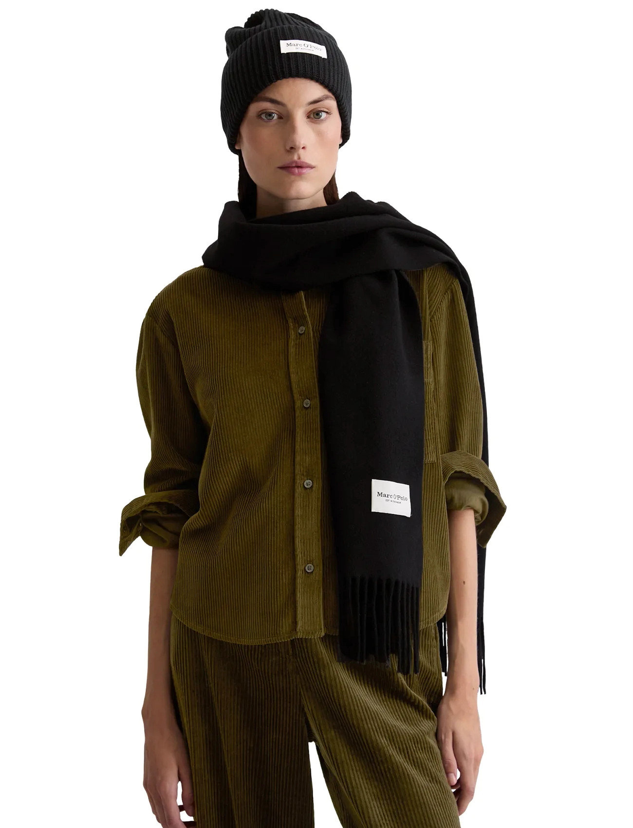 Marc O'Polo Scarves, One Size, Black, Tørklæder > Vintertørklæder, Dame
