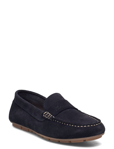 Navy moccasin shoes
