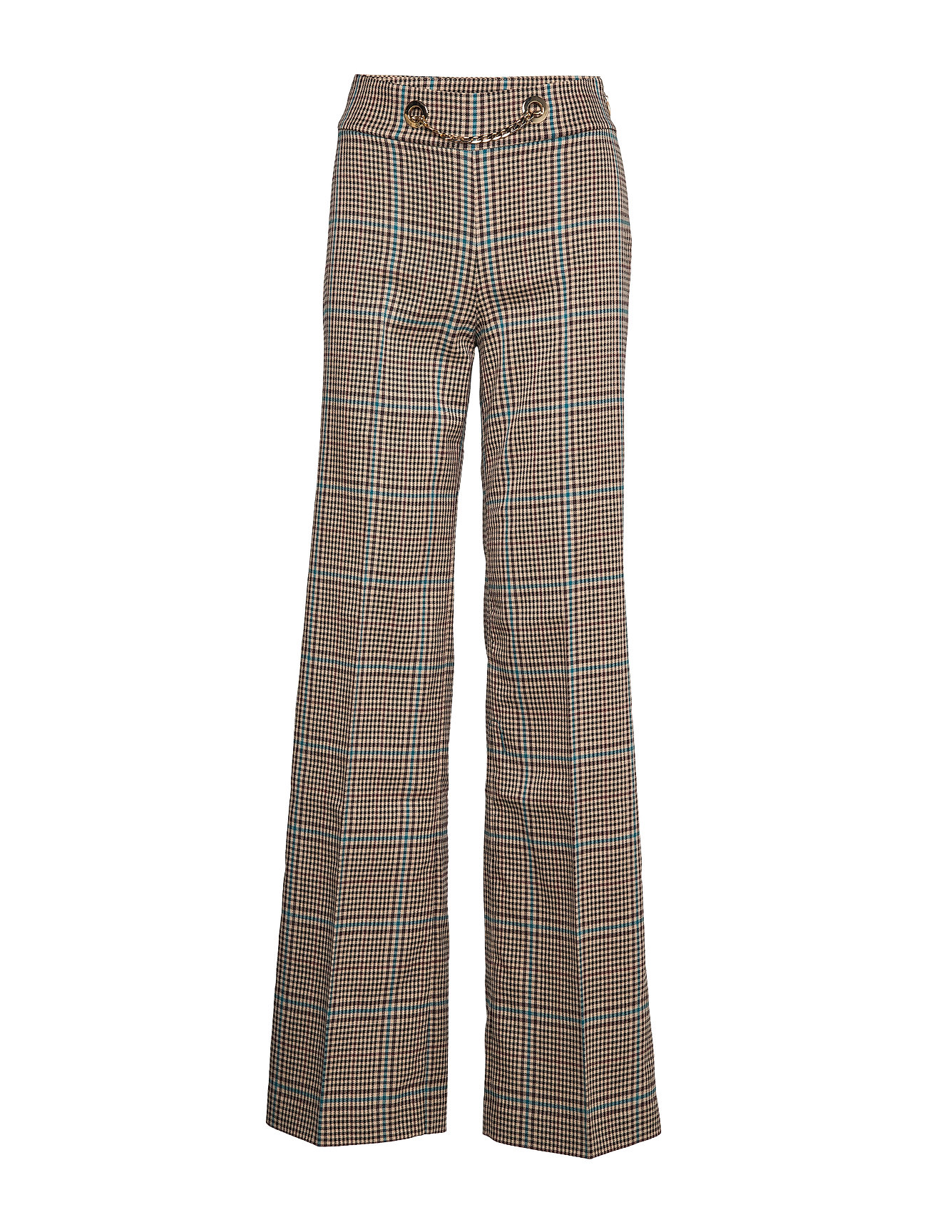 Marciano by GUESS Selma Plaid Pant Vida Byxor Brun By [Color: CHECK WARM BEIGE/ ][Sex: Women ][Sizes: 38,42,44,46 ]