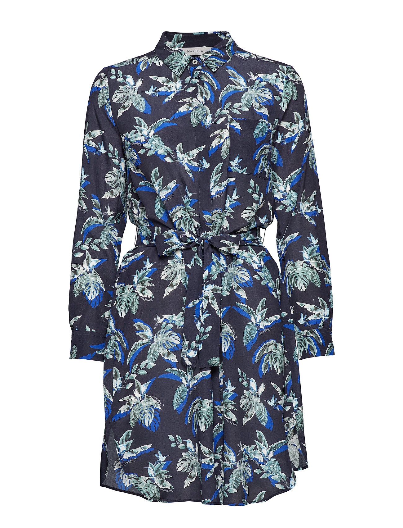 Ussel Jurk Knielengte Blauw Marella marella kopen in de aanbieding Ussel Jurk Knielengte Blauw Marella marella kopen in de aanbieding