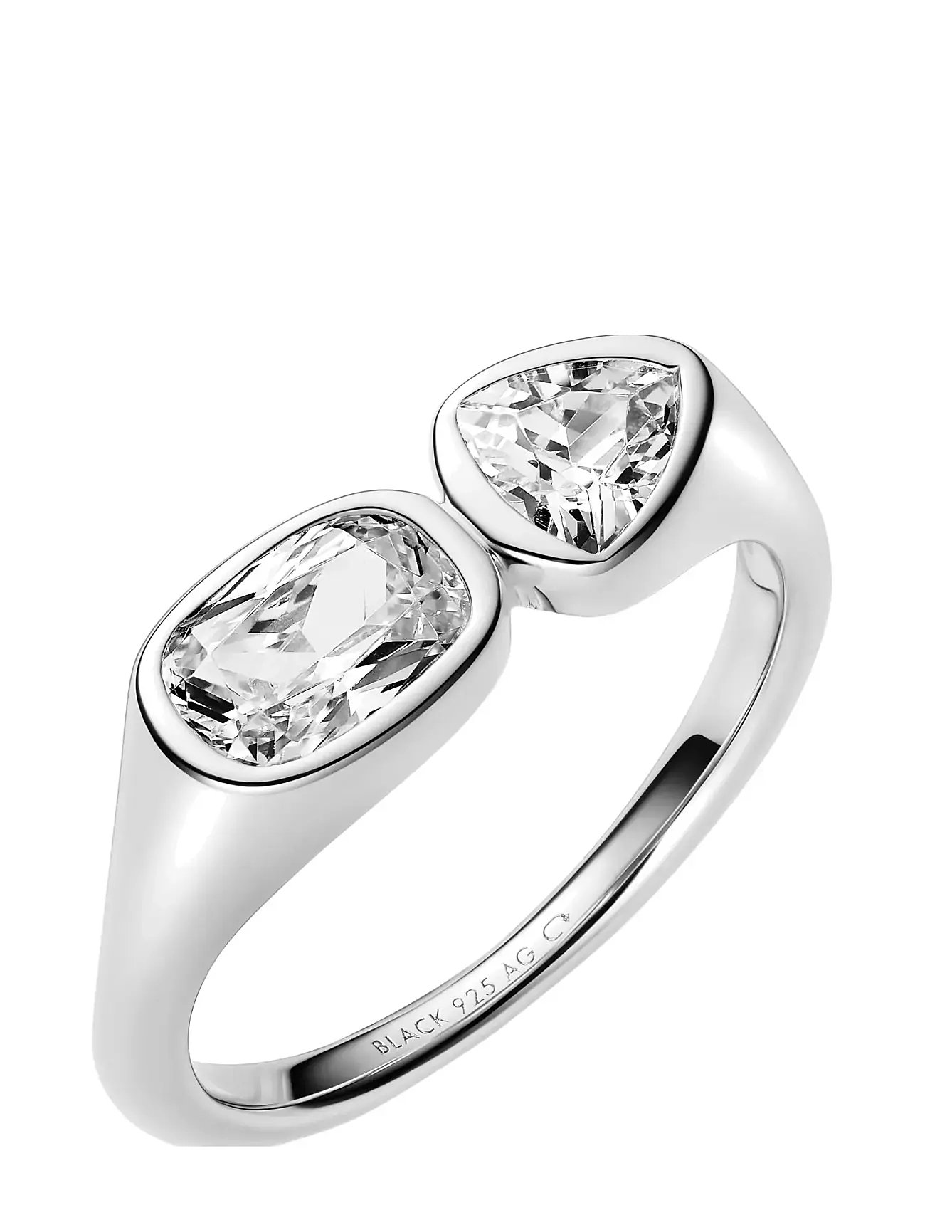 MARIA Schwarz You & Me Signet Ring Silber - 56 - Damen