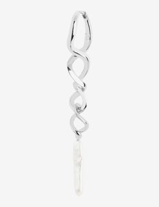 Tornado Earring - pērļu auskari - silver