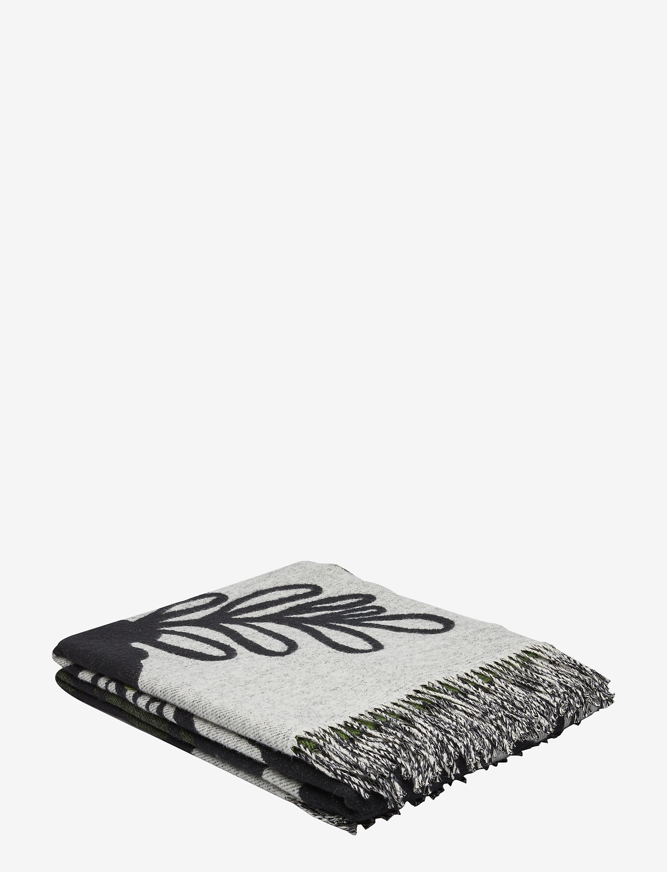 Elakoon Elama Blanket White Black Green 143 20 Marimekko