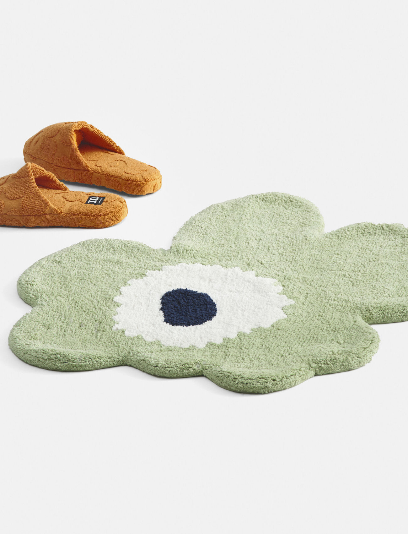 Marimekko Home Unikko Terry Bath Mat 73X74 cm, 73X74 cm, Green, Tæpper > Badetæpper, Unisex