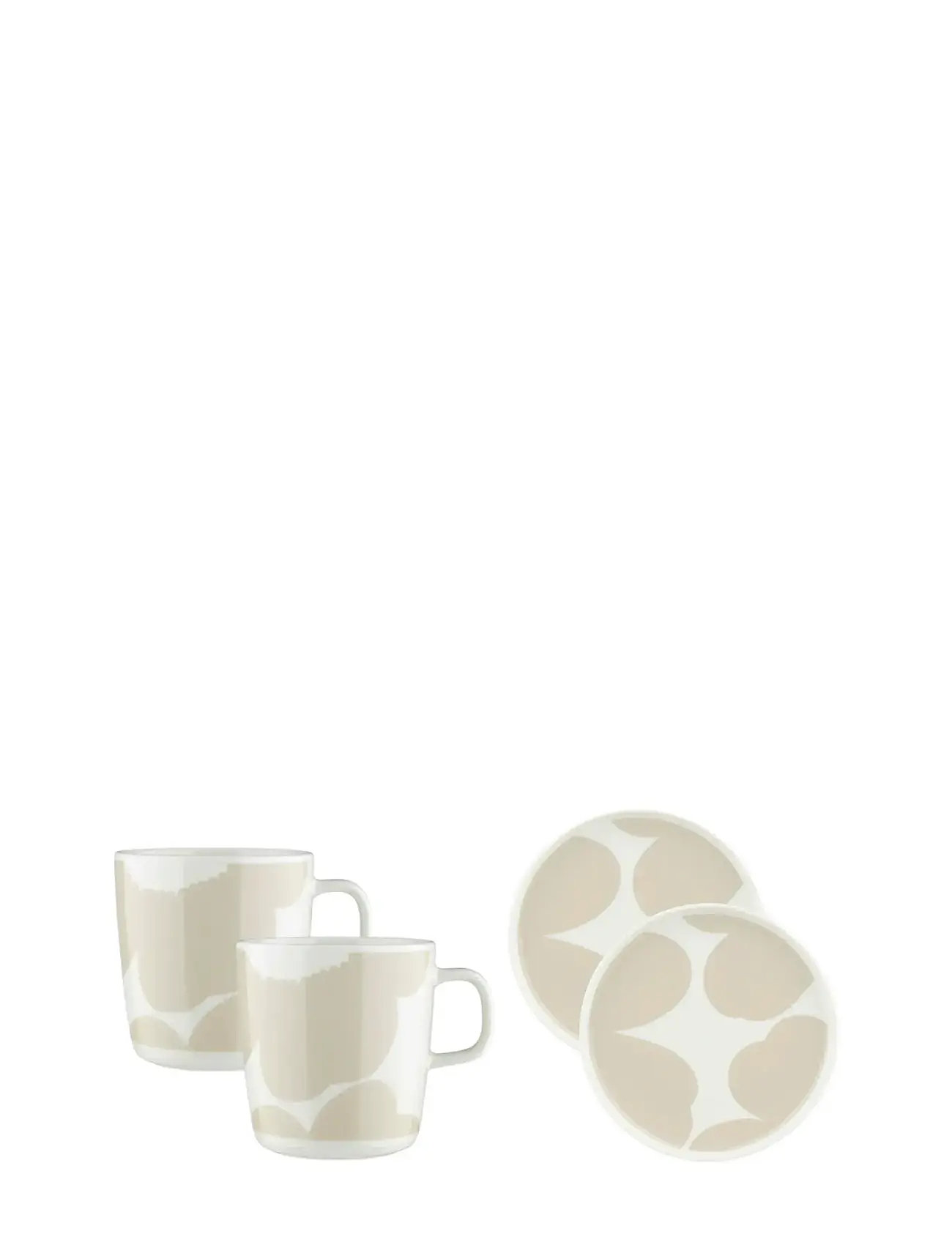 Marimekko Home Iso Unikko Mug 4Dl+Plate 4 Pcs, One Size, Beige, Kopper & Krus > Tekopper, Unisex