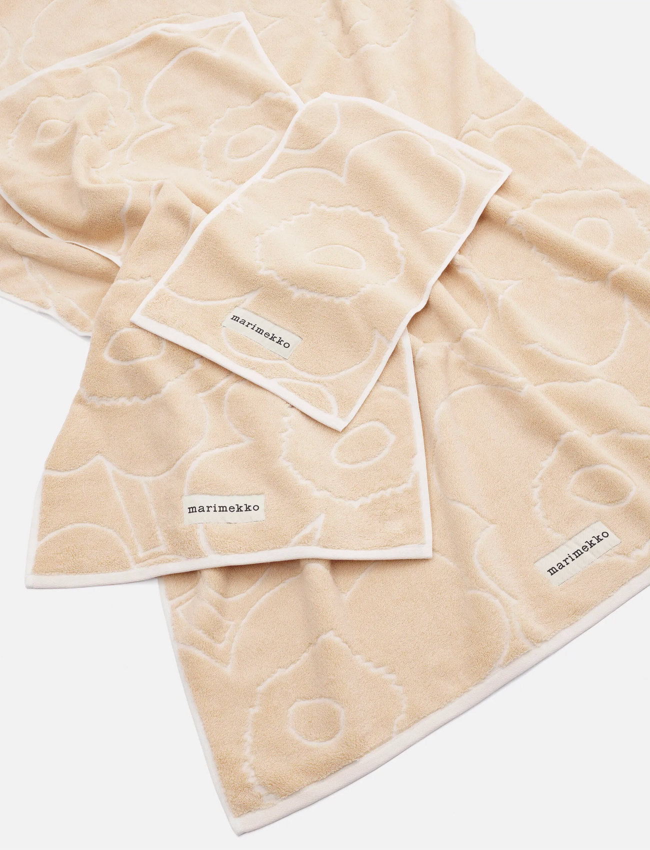 Marimekko Home Piirto Unikko Bath Towel, 70X150 cm, Beige, Håndklæder & Badehåndklæder > Badehåndklæder, Unisex