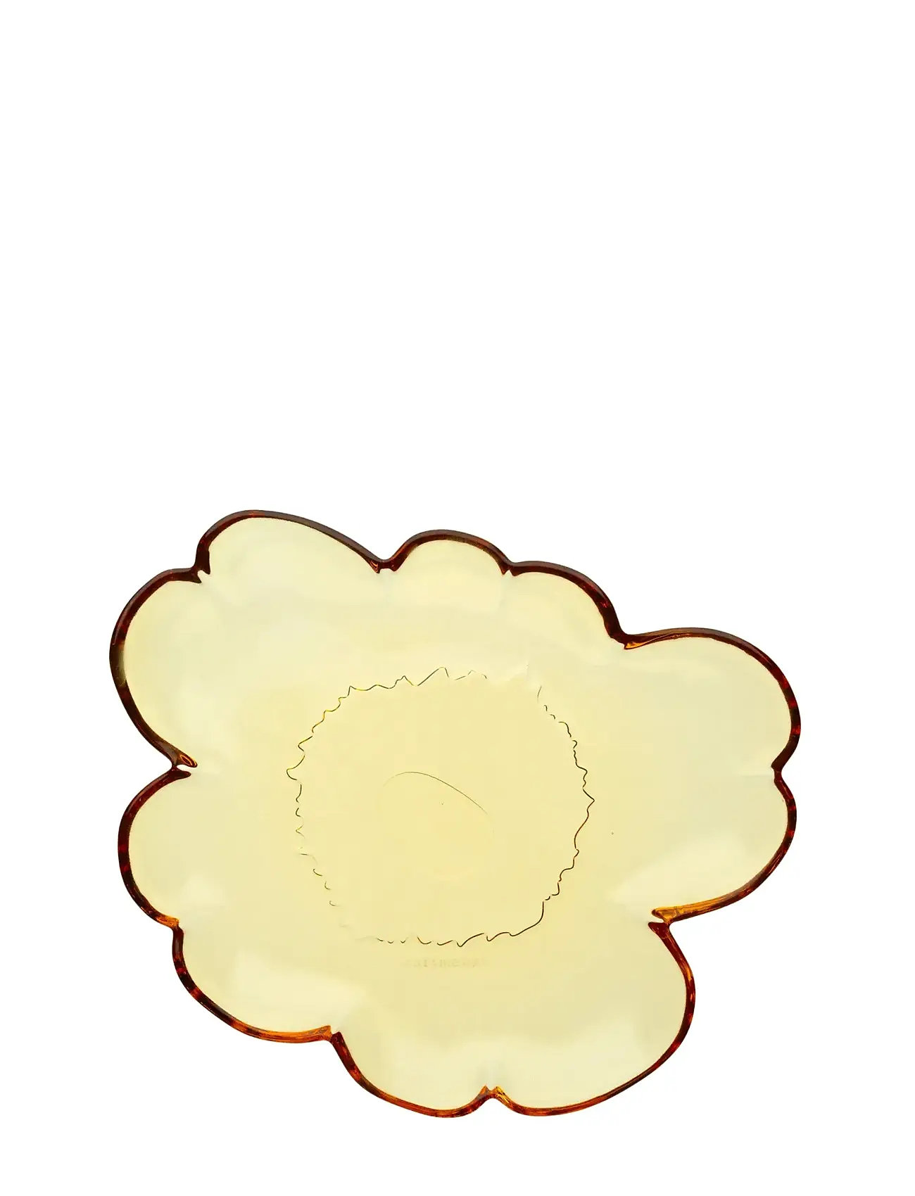 Marimekko Home Unikko Shape Glass Plate 20 cm, Ø 20 cm, Yellow, Tallerkener > Middagstallerkener, Unisex