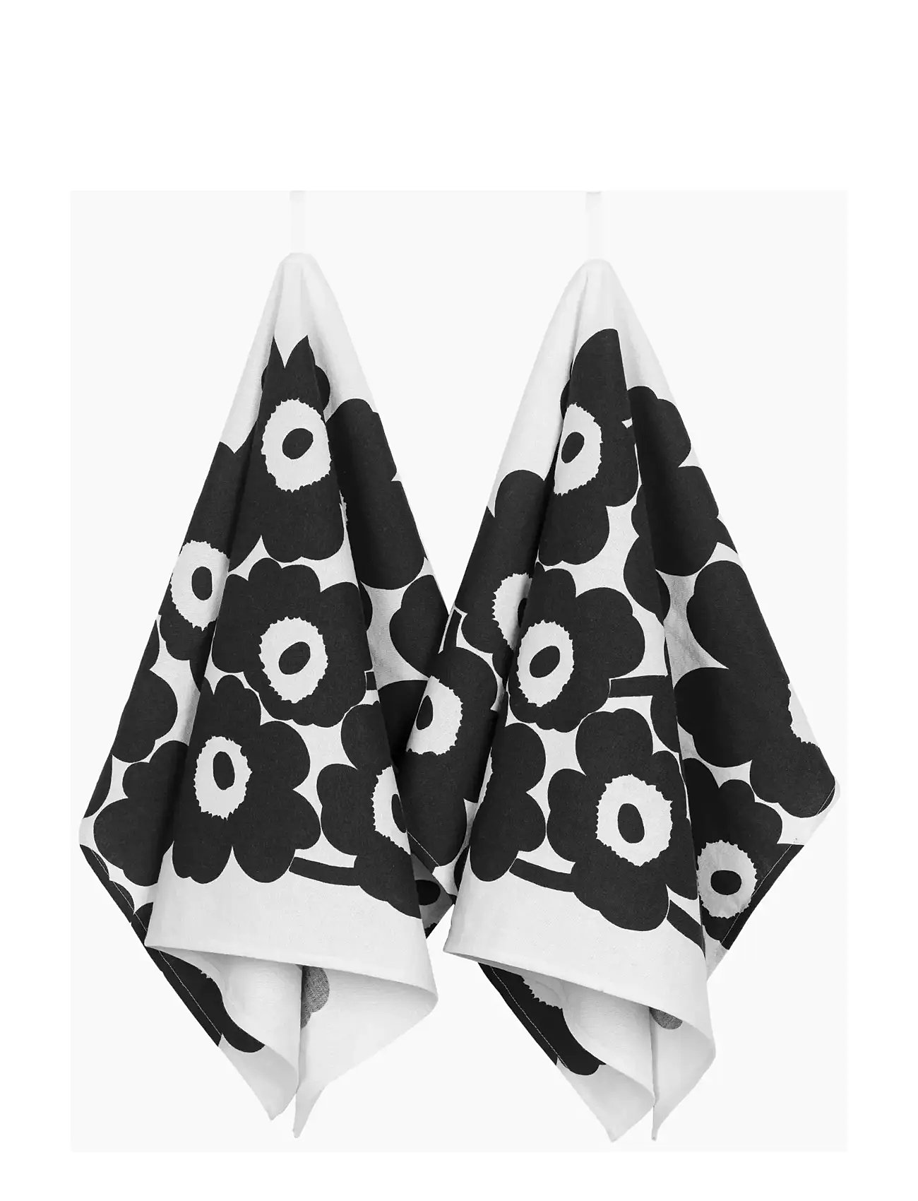 Marimekko Home Unikko Tea Towell 2Kpl, 47X70 cm, Black, Køkkentekstiler > Køkkenhåndklæder, Unisex