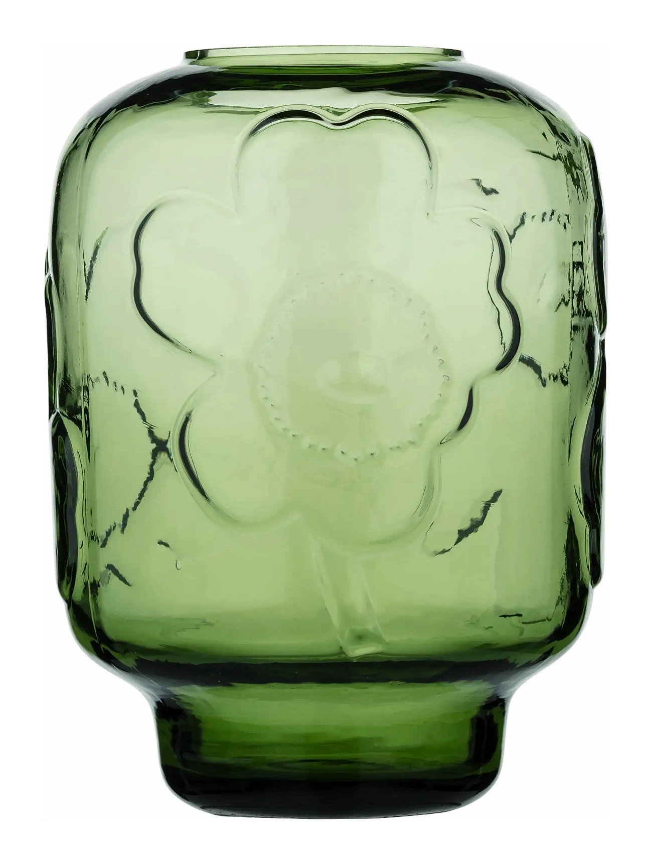 Marimekko Home Unikko Glass Vase 18cm, One Size, Green, Vases > Other Vases, Unisex