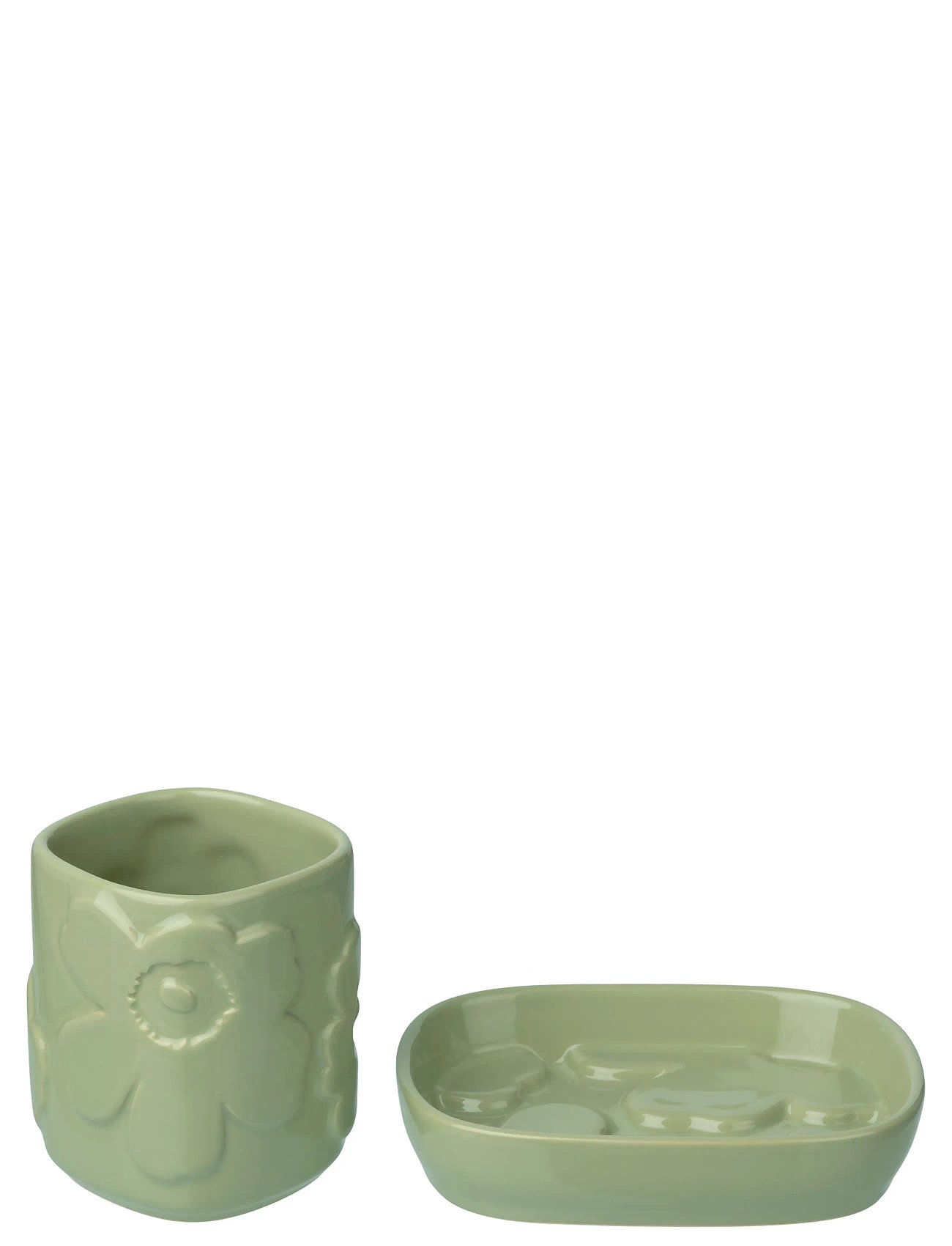 Marimekko Home Unikko Bathroom Set, One Size, Green, Badeværelsesinteriør > Sæbepumper Og Sæbekopper, Unisex