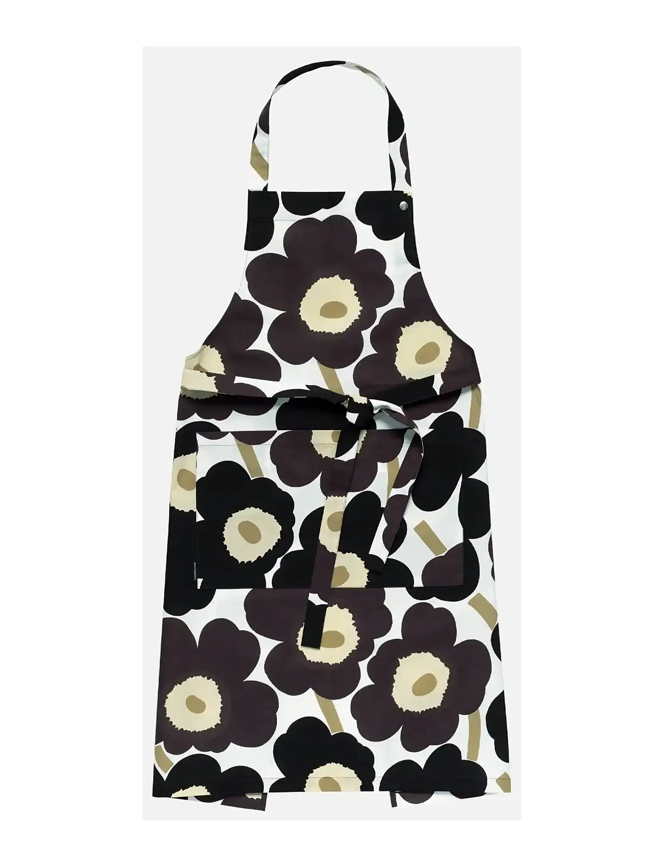 Marimekko Home Pieni Unikko Apron, 84X 85 cm, Brown, Køkkentekstiler > Forklæder, Unisex