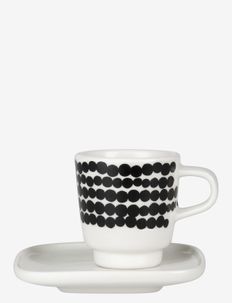 SIIRTOLAPUUTARHA ESPRESSO CUP+SAUCER - espresso cups - white, black