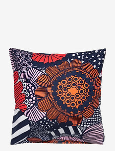 SIIRTOLAPUUTARHA PILLOW CASE - WHITE, RED, DARK BLUE
