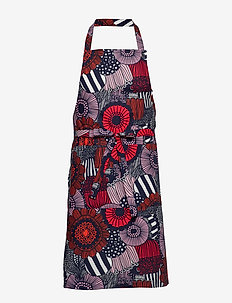 PIENI SIIRTOLAPUUTARHA APRON - WHITE, RED, DARK BLUE