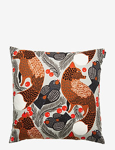 Ketunmarja cushion cover - LIGHT GRAY, REDBROWN