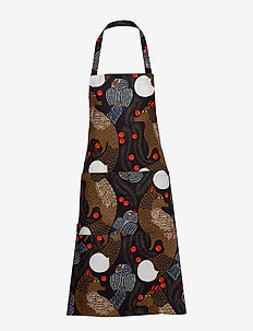 Ketunmarja apron - DARK BLUE, BROWN