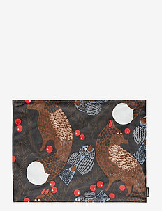 Ketunmarja acryl cotton placemat - DARK BLUE, BROWN