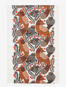 Ketunmarja kitchen towel - WHITE, REDBROWN, GREY