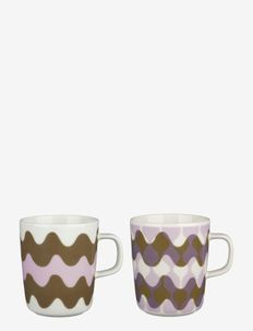 LOKKI PERGOLA MUG 2PCS - coffee cups - white, pale pink, brown