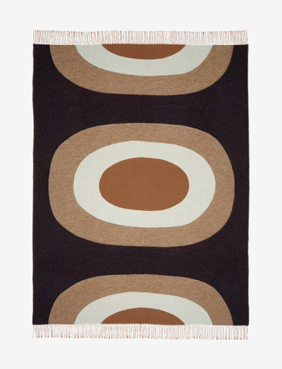 MELOONI THROW 130X170CM - couvertures - brown, off white, dark blue