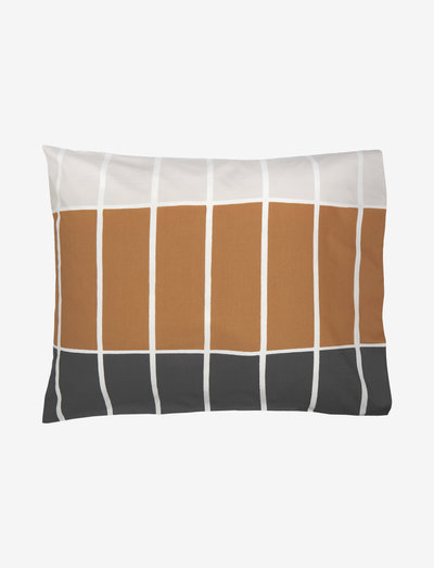 TIILISKIVI Pillow Case 50X60 CM - taies d'oreiller - dark brown, beige, charcoal
