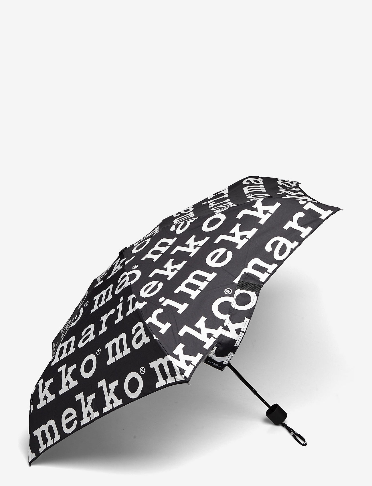 Marimekko - MINI MARILOGO Umbrella, manual - black, white - 0